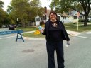 Diane providing race support at the Circle 5K