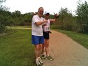 Eric supporting his buddy, Runner #113.
