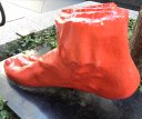 "Big Red Food" is a sculpture by Mary Seyfarth, cast at the Art Institute of Chicago 2002