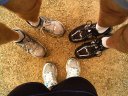 Shoes pre-race for Jay, Karen, Dave