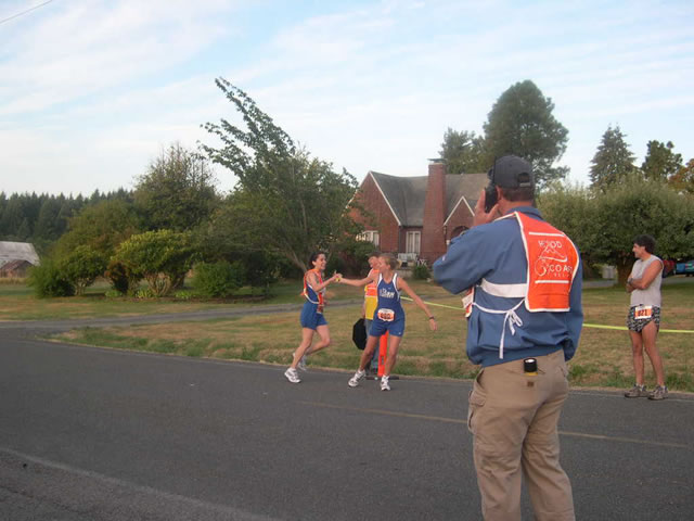 Michelle hands off to Jenn