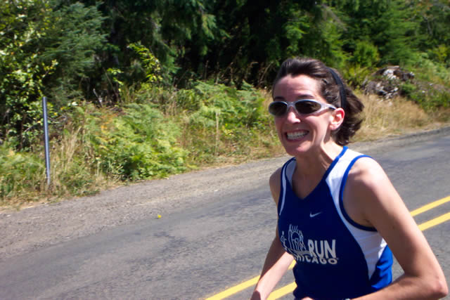 Michelle blasts downhill