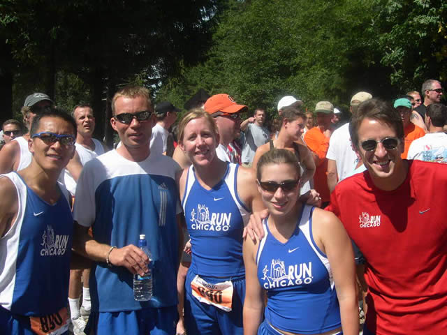 Allan, Adrian, Jenn, Sarah, and Dave at the last van exchange zone