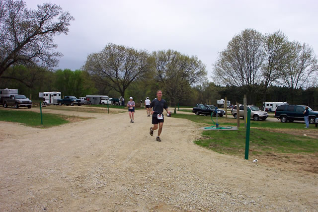 With his legs still cantering Brian enters Horseman's Park