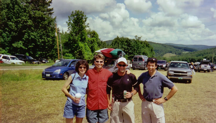 Michelle, Bill, Thomas Schnitzius, and Paul Gerlach at the Silver Hill Meadow post race barbeque