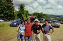 Michelle, Bill, Thomas Schnitzius, and Paul Gerlach at the Silver Hill Meadow post race barbeque