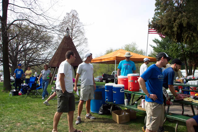 Tables of the main aid station