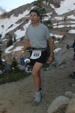 Bill reaching Emigrant Pass
