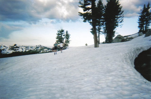 Following the trail over refrozen snow