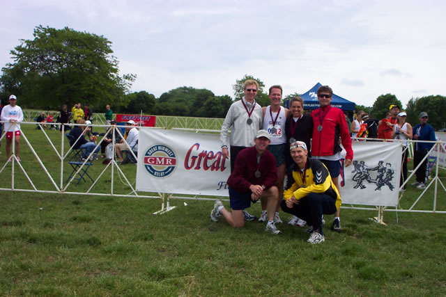 Greater Chicago Running Team at the finish of the Great Midwest Relay