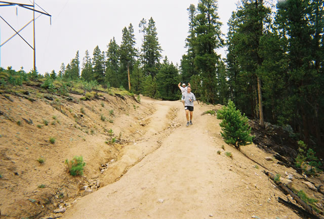 Letting loose after cresting Sugarloaf Pass