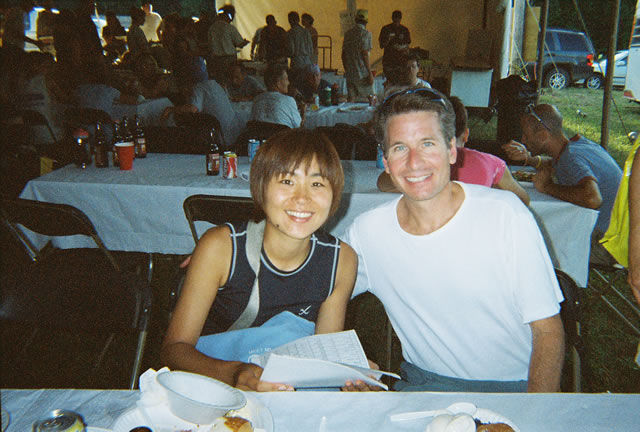 Hiroko and Bill study race maps