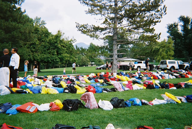 Drop bags await collection