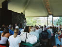 Claude Grant gives some advice and instruction at the pre-race meeting