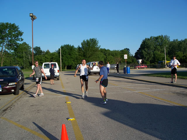 Jason takes a delayed hand-off from Dave