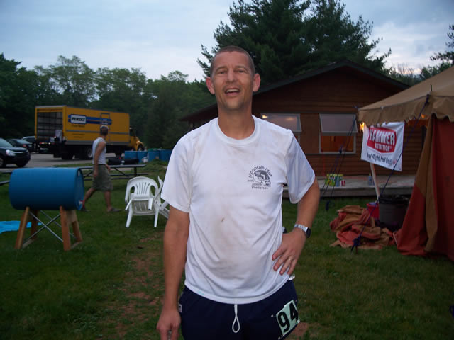 Mike Samuelson at the finish of his 100 mile run Mike Samuelson at the finish of his 100 mile run
