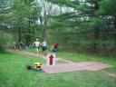 Andrew Starsky and Paul Sherman lead Kami Holtz and Pam Nielsen to the finish chute