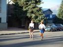Sunday morning with runners & pacers making their way up 6th Street