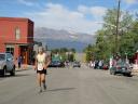 Beth Simpson-Hall approaches the finish line
