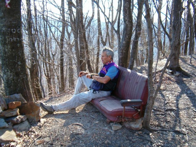 John DeWalt (R.I.P.) shown here taking a rare--and much briefer than eternal--rest. We all miss him.