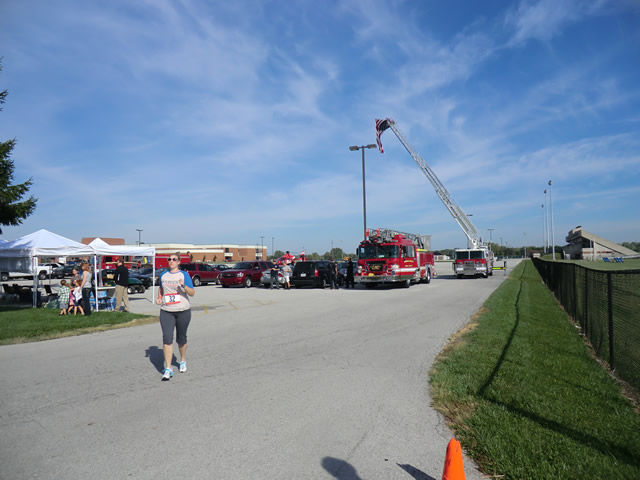 Pre-race gathering and ceremonies of Hoosier Burn Camp 5K : Saturday September 28, 2013