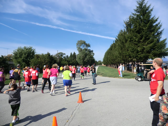 And they're off... taking it to the streets of the inaugural Hoosier Burn Camp 5K Run!
