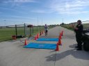 Top finisher... Michael Abramczyk approaches the finish line.