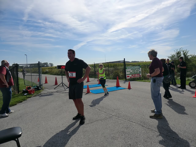 Action at the finish line... Hoosier Burn Camp 5K Run