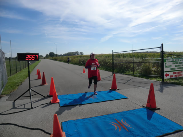 Action at the finish line... Hoosier Burn Camp 5K Run