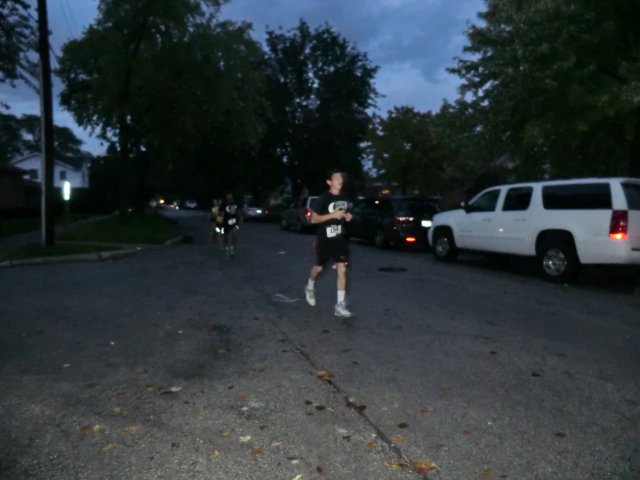 Runners tour the streets of Park Ridge in MSW Light Up Night 5k : Saturday October 5th, 2013