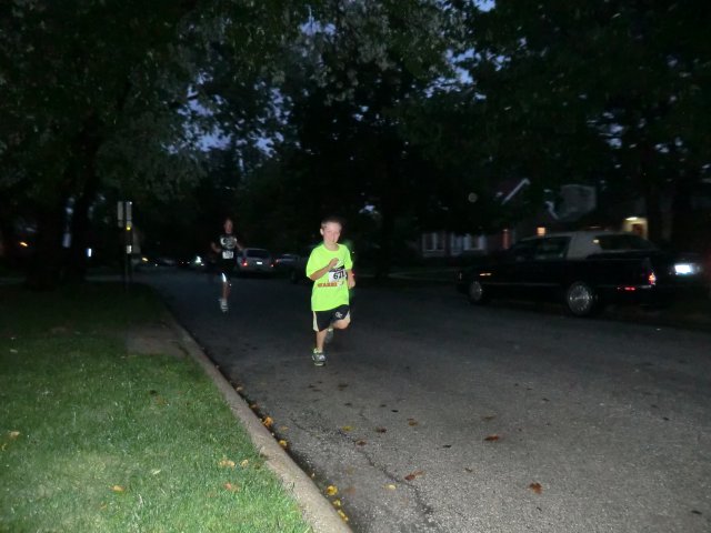 Runners tour the streets of Park Ridge in MSW Light Up Night 5k : Saturday October 5th, 2013