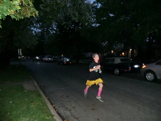 Runners tour the streets of Park Ridge in MSW Light Up Night 5k : Saturday October 5th, 2013