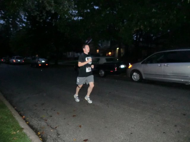 Runners tour the streets of Park Ridge in MSW Light Up Night 5k : Saturday October 5th, 2013