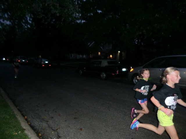 Runners tour the streets of Park Ridge in MSW Light Up Night 5k : Saturday October 5th, 2013