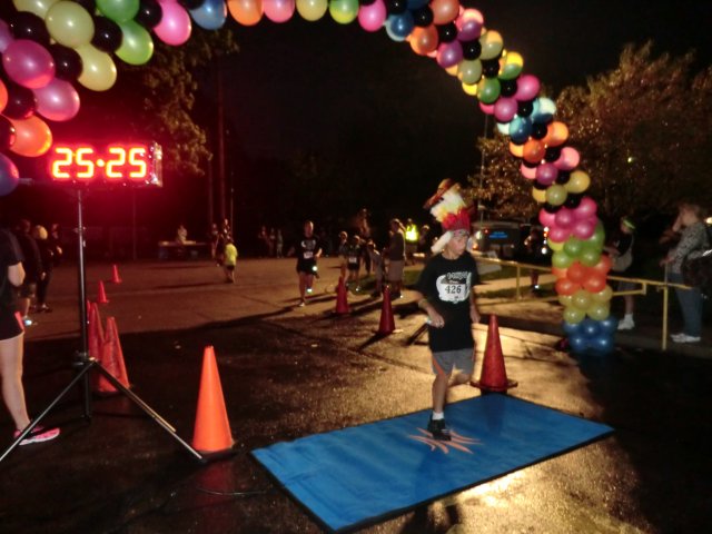 Finish line of the inaugural MSW Light Up the Night 5k