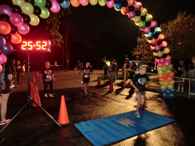 Finish line of the inaugural MSW Light Up the Night 5k