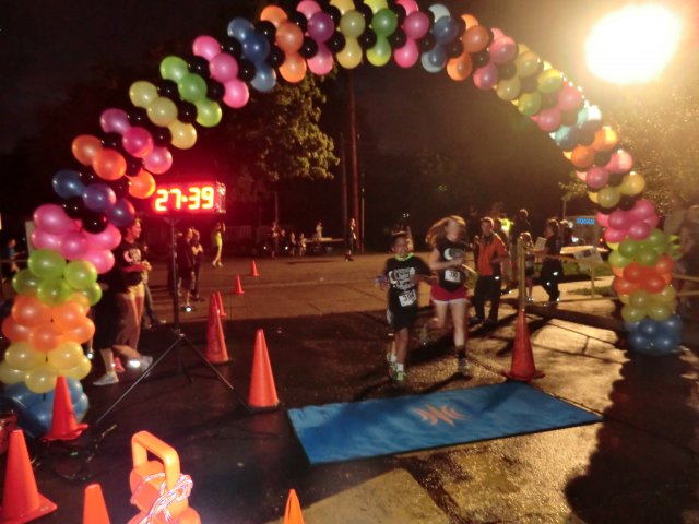 Finish line of the inaugural MSW Light Up the Night 5k