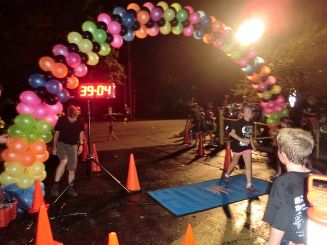 Finish line of the inaugural MSW Light Up the Night 5k