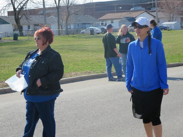 A finish area scene as it happened in Hammond at the 10k/5k Charity Run.