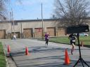 A finish area scene as it happened in Hammond at the 10k/5k Charity Run.