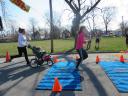 A finish area scene as it happened in Hammond at the 10k/5k Charity Run.