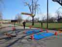 A finish area scene as it happened in Hammond at the 10k/5k Charity Run.