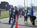 A finish area scene as it happened in Hammond at the 10k/5k Charity Run.