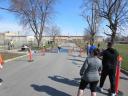 A finish area scene as it happened in Hammond at the 10k/5k Charity Run.