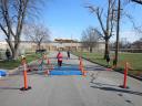 A finish area scene as it happened in Hammond at the 10k/5k Charity Run.