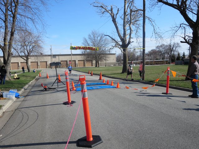 A finish area scene as it happened in Hammond at the 10k/5k Charity Run.