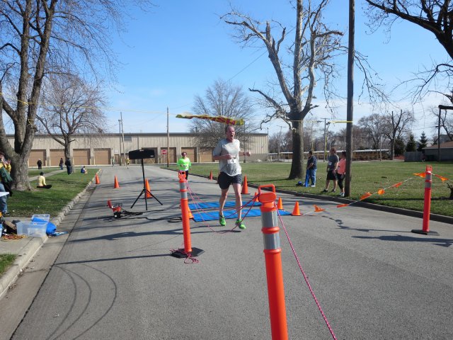 A finish area scene as it happened in Hammond at the 10k/5k Charity Run.