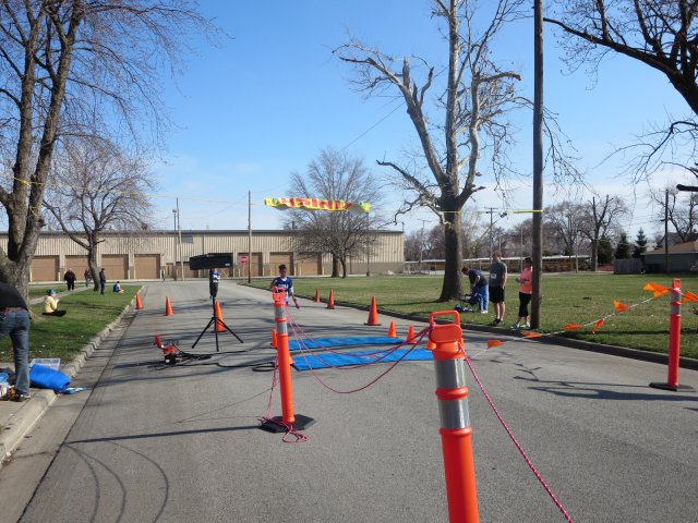 A finish area scene as it happened in Hammond at the 10k/5k Charity Run.