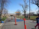 A finish area scene as it happened in Hammond at the 10k/5k Charity Run.