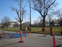 A finish area scene as it happened in Hammond at the 10k/5k Charity Run.
